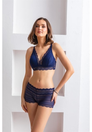 Mode Cool Bralet Sütyen Boxer Takım Lacivert Brf31813 Lacivert
