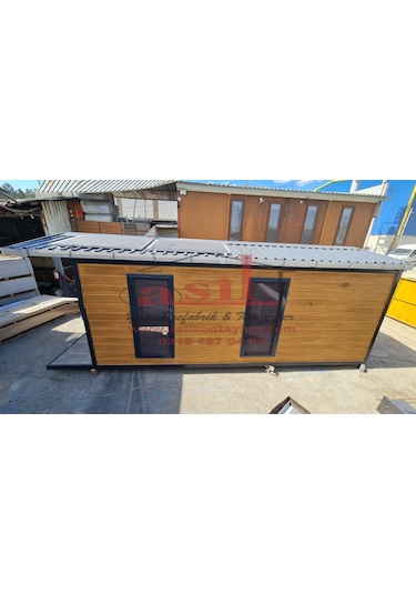 21 M² Ahşap Desenli Betopanlı, Çatı+verandalı Modern Bungalov