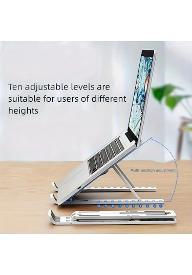 Willowhaven Katlanır Portatif Laptop Standı - 10 Seviye Soğutucu Siyah Masaüstü Düzen
