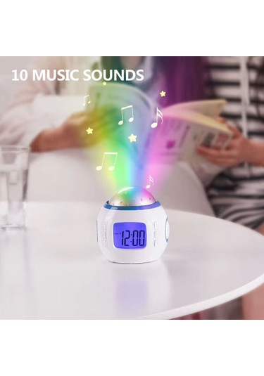 Lemestar Renkli Yıldız Gösterimi Ve Müzik Fonksiyonlu Alarm Saat - Tarih, Hafta, Sıcaklık Göstergeli, Çoklu Alarm Pil Dahil Değil
