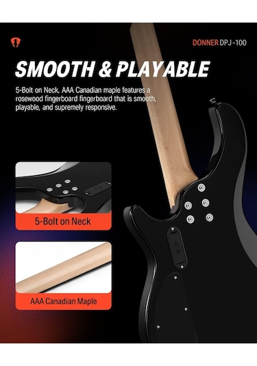 Donner Dpj-100 Pj-style Bas Gitar Siyah
