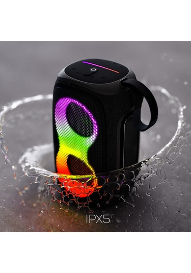 Lenyes S865 Luminous Serisi Su Geçirmez Çoklu Giriş Rgb Işıklı Tws Bluetooth Hoparlör V5.3 40w Siyah