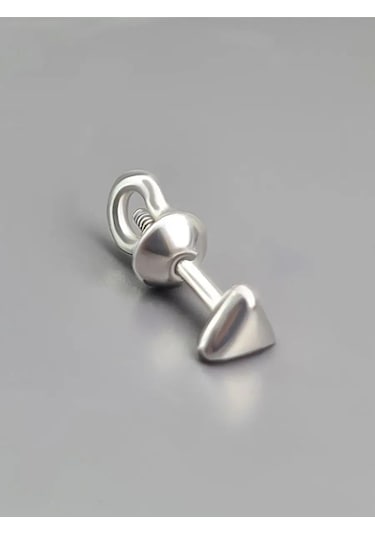 Markiz Tekli 925 Ayar Gümüş Puset Küpe Mono Küpe 149605401 Beyaz - Yeşil