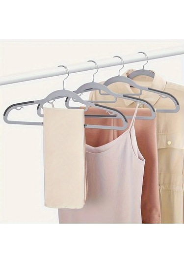 Xuweiwei 10 Adet Kaymaz Oluklu Dayanıklı Plastik Askı Siyah Koleksiyon Ve Kurutma İçin siyah