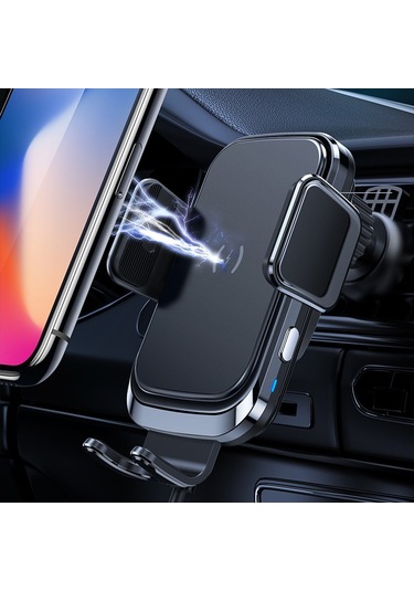 Yeni Ürün 15w Araç Telefonu Tutucu Kablosuz Şarj Cihazı Araç Şarj Standı Dönebilen Hava Firar Kontrol Paneli Telefon Tutucu Araç Şarj Desteği Tutucu -