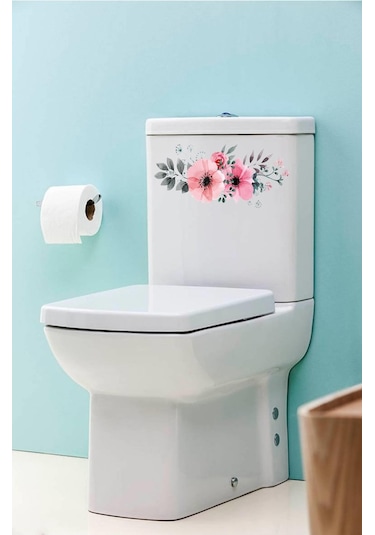 3M Pastel Çiçekli Klozet Kapağı Sticker Banyo Sticker