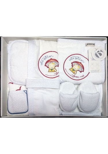 30020 Kırmızı Şemsiyeli Bornoz Seti