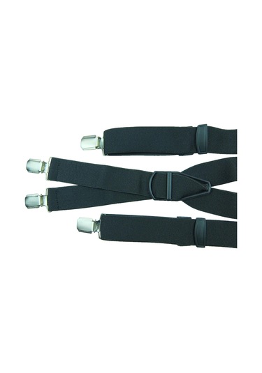 Siyah Pantolon Askısı Dört Klipsli Siyah