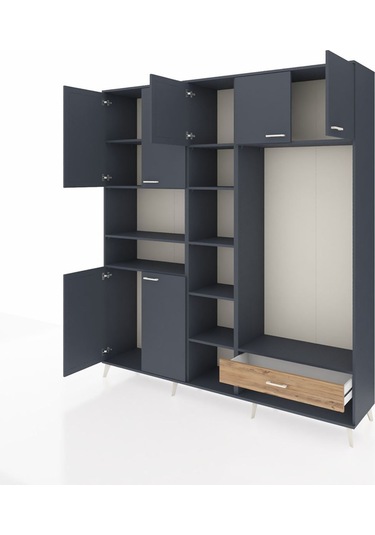 Hyperion Dolap 11 Raflı Tek Çekmeceli 7 Kapaklı 220x44x243 Antrasit-antrasit/çam Antrasıt/atlas Çam Hyperion Dolap 11 Raflı Tek Çekmeceli 7 Kapaklı 220x44x243 Antrasit-antrasit/çam Antrasıt/atlas Çam