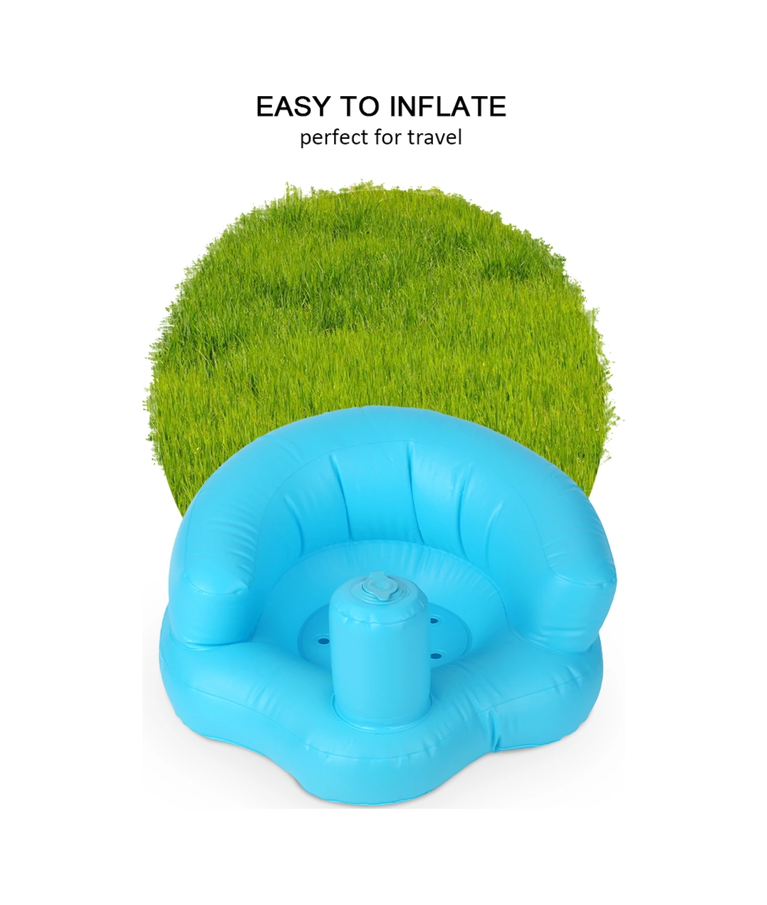 Padalink Çocuk Pvc Havlu Sandalyesi: Ergonomik Oturma Eğitimi, Mutfak/plaj/banyo Uygun, 5 Ay-2 Yaş, Mavi, Hızlı Şişir, Taşınabilir