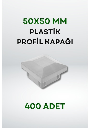Plastik Profil Kapağı 50x50 Mm 400 Adet - Açık Gri