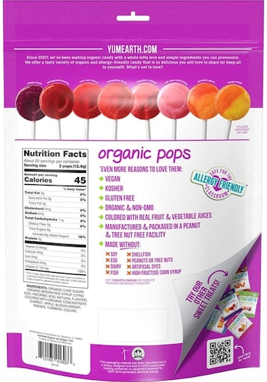 Yume Yumearth Vitamin C Lollipop 40 Allergy Friendly Non