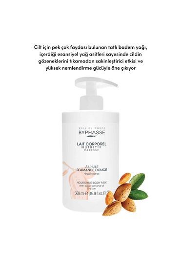 Tatlı Badem Yağlı Besleyici Vücut Sütü Pratik Pompalı Ambalaj 500ml