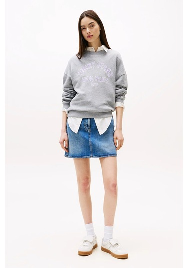 Tommy Jeans Kadın Sweatshirt-dw0dw21202 Gri