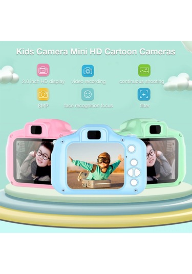 Ximistore9 Çocuklar İçin 8mp Selfie Kamerası, Eğlenceli Çekimler Ve Taşınabilir Tasarım, 3-12 Yaş Hediye Seçeneği Yeşil