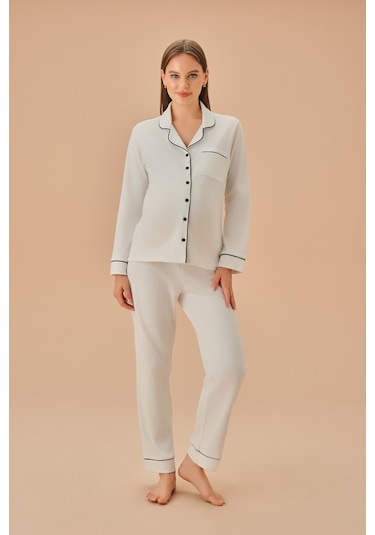 Suwen Pearl Hamile Lohusa Pijama Takımı Sh25206660l036 Ekru