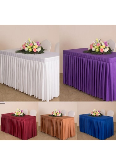 Suntek 47 'ev Masa Örtüsü Etek Düğün Ziyafet Parti Beyaz