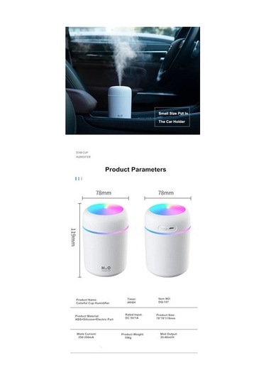 Usb Buhar Makinası Hava Nemlendirici Siyah Beyaz