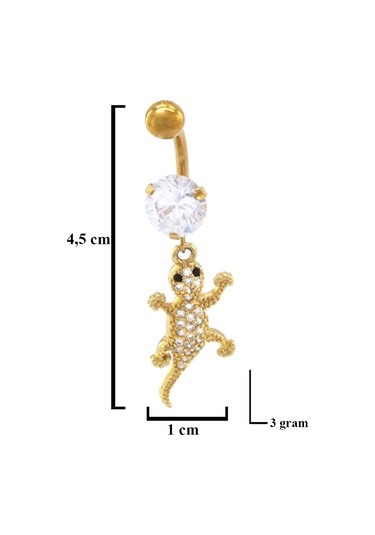 Ferizz Altın Kaplama Zirkon Taşlı Kerkentele Piercing Prc-129 Altın