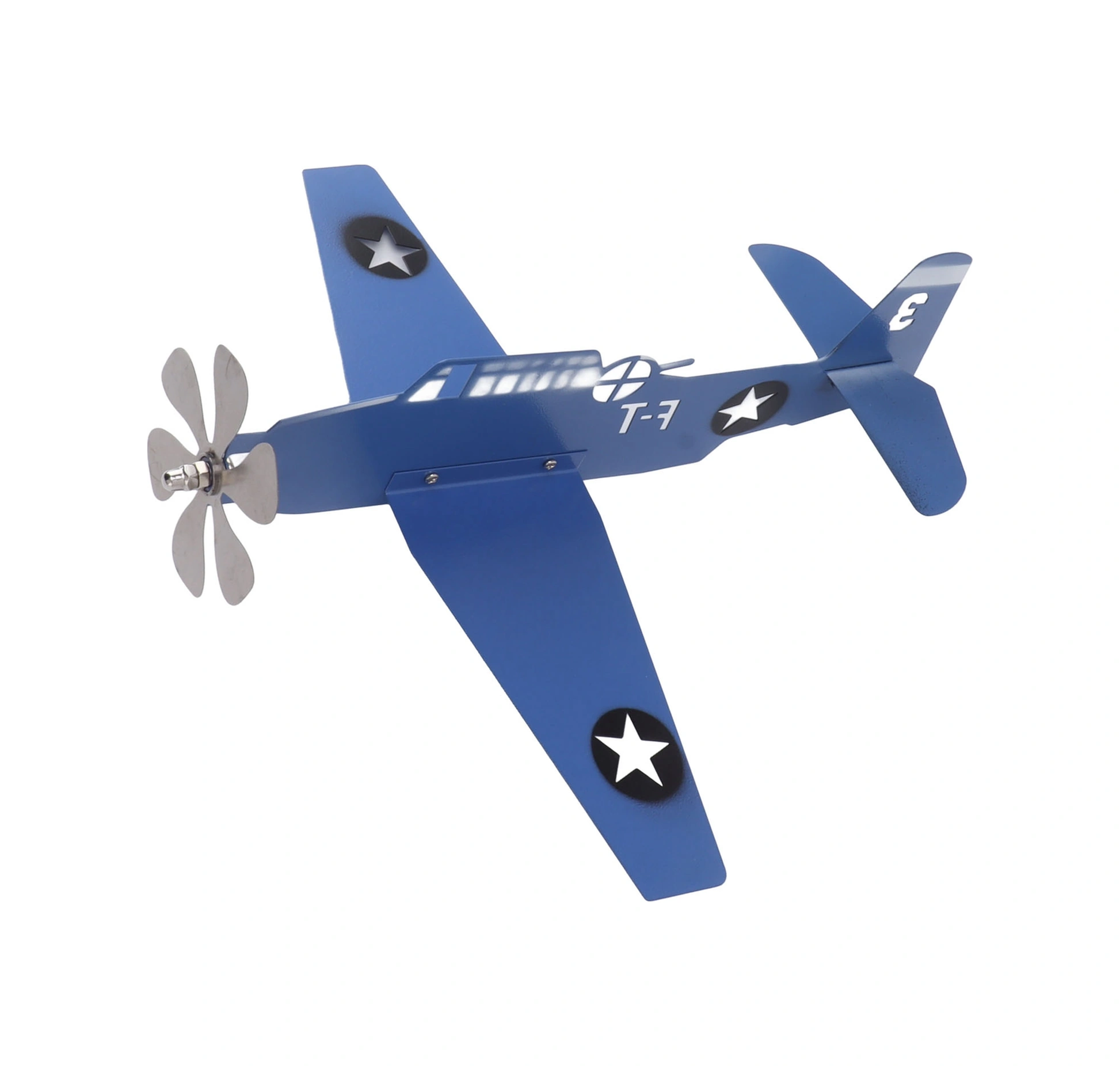 Geeroyoo Mavi Uçak Rüzgar Yön Göstergesi - Demir Ve Paslanmaz Çelik Bahçe, Teras, Çatı Dekorasyonu Hediyelik