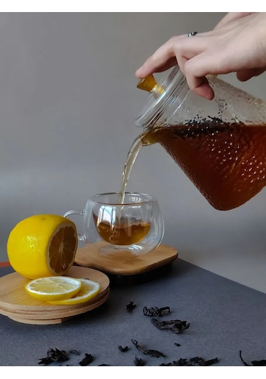 Baizheng 900 Ml Cam Süzgeçli Demleme Çaydanlığı 306459326 Beyaz