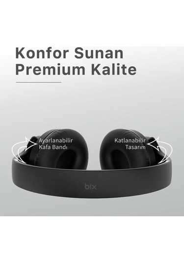 Bix Bh2-bk Siyah Soundcraft Bh2 Katlanabilir Kulaküstü Kablosuz Kulaklık