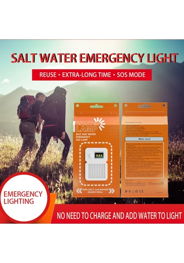 Aubyhe Tuzlu Su İle Çalışan Led Fener, Dış Mekan Işığı, Şarj Gerektirmeyen, 200 Saat Süre, Portatif Kamp Lambası Turuncu Tuz Paketi Yok Çok Renkli