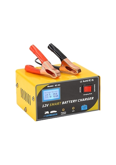 Araba Akü Şarj Cihazı Akıllı Akü Şarj Cihazı 12v 3ah-100ah Akü İçin Di Sarı Sarı