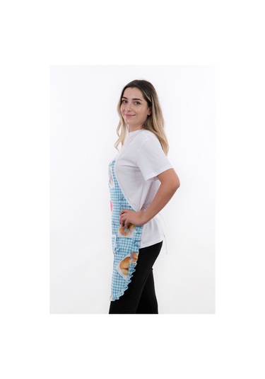 Jarse Frilly İkili Paket Sıvı Geçirmez Su Geçirmez Mutfak Önlüğü Çağla