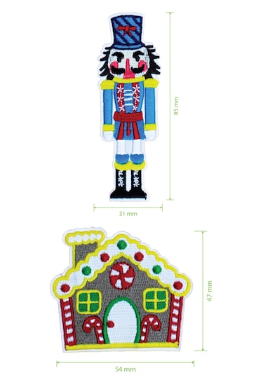 Pin Your Patch New Year Christmas Yeni Yıl Patch Set Patch Yama Seti Koyu Kırmızı