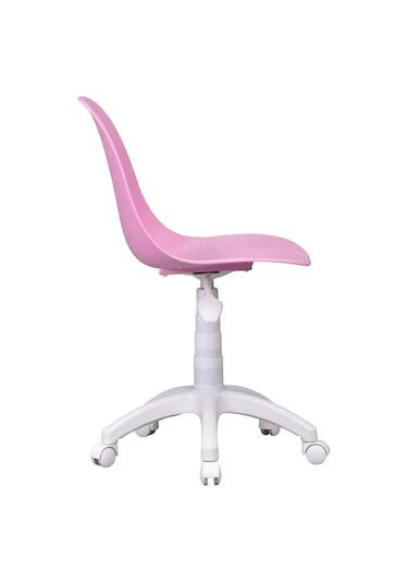 Vilinze Eames Çalışma Koltuğu Tekerlekli Ofis Sandalyesi Pembe