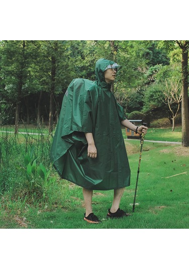 Springsun Çok Amaçlı Yağmurluk - Kamp, Yürüyüş Ve Seyahat İçin Pu5000mm Su Geçirmez Yeşil Şemsiye Yeşil