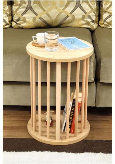 Ahşap Ayaklı C Sehpa Koltuk Sehpası Yan Sehpa Zigon Sehpa Servis Sehpası Safir Meşe