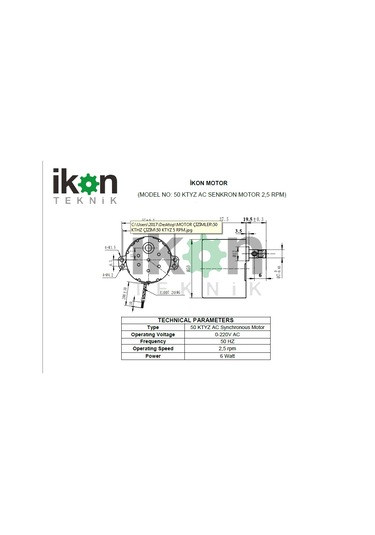 2 5 Rpm 6W Ac Senkron Motor 50Ktyz Kuluçka Çevirme Motoru