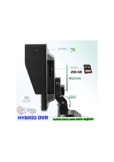 Tarımsal Araçlara 7'' Dvr Ekran Ve 4 Ad Beyaz Ledli Kamera Seti