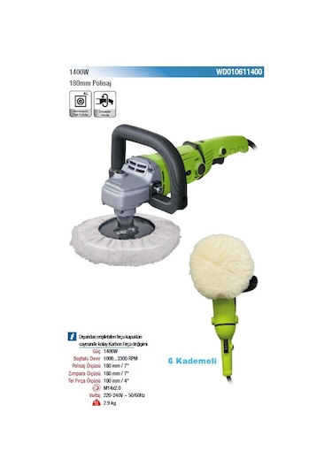 Vido WD010611400 1400 W 180 MM Polisaj Makinesi