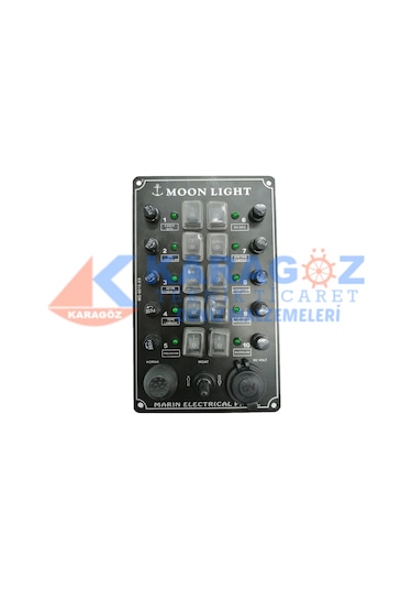 MOONLIGHT ÇAKMAKLIKLI, IRGAT VE KORNA BUTONLU 10'LU SWITCH PANEL