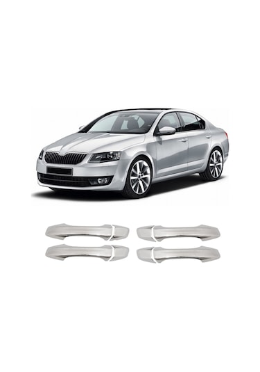 Skoda Octavia A7 Uyumlu 2013-2019 Krom Kapı Kolu 4 Kapı Paslanmaz Çelik