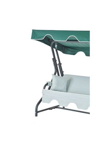 Ruta 3 Kişilik Sabit Bahçe Balkon Teras Salıncağı - Yeşil Çizgili Yeşil