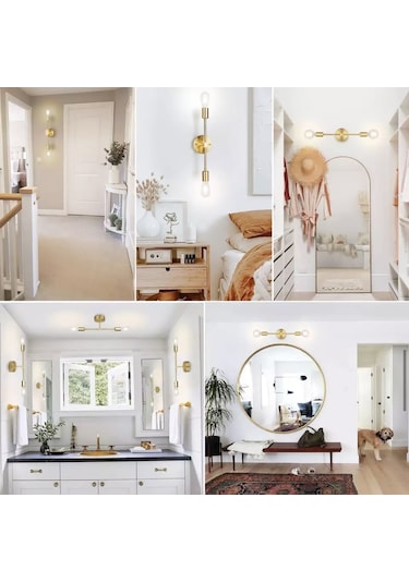 Burenze Modern Tasarım Eskitme Gold Sarı Duvar Aplik