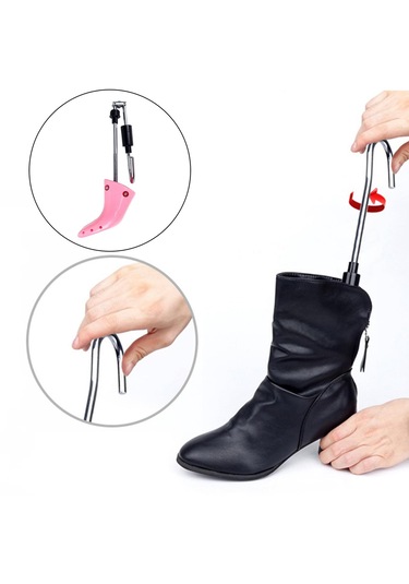 Homyl Katlanır Ayakkabı Sedyesi Ağaçları Ayarlanabilir Pembe Pembe