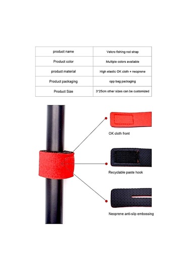 MSO Olta Balıkçılık Kamış Neopren Esnek Strap Bant Bağı