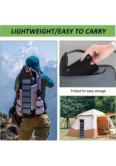 Besthome1 Altı Kat Taşınabilir Güneş Paneli, Yüksek Verimli Tek Kristal Silikon, Kamp, Karavan, Açık Güç Şarj İstasyonu