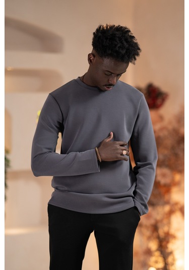 Paul Martin Modal Esnek Kumaş Regular Fit Mevsimlik Sweatshirt Antrasit