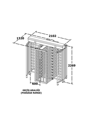 T2500d Double 4 Kollu Boy Turnike Gövde Boyalı Rötor Paslanmaz 350 Kg