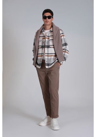 Lufian Gabrıel Spor Erkek Chino Pantolon Slim Fit Kahverengi Kahverengi 112190305100400 Kahverengi