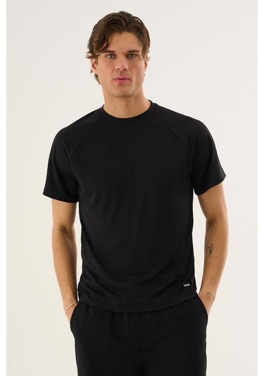 Alexander Gardi Alexandergardı Reglan Kol Bisiklet Yaka T-shirt Siyah