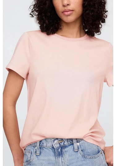 Gap V-ss Fav Crew Solid Kadın Tişört Pembe