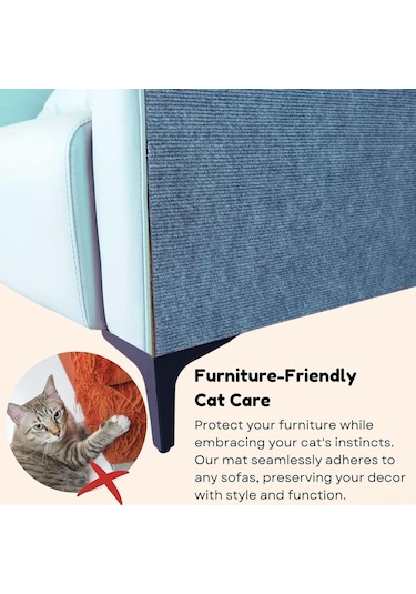 Springsun Kedi Tırmanma Matı - Dayanıklı Kedi Tırmanma Ve Tırnak Kırma Stickerı, Poliester, 30x100 Cm, Koyu Gri Koyu Gri