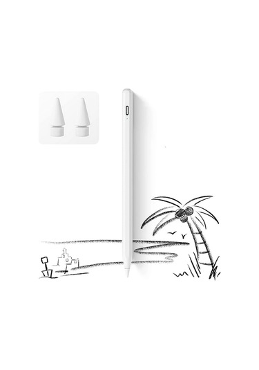 İpad 2018-2022 İçin Düğmeli Stylus Kalem, Avuç İçi Reddetme Aktif Kalem  Uyumlu,